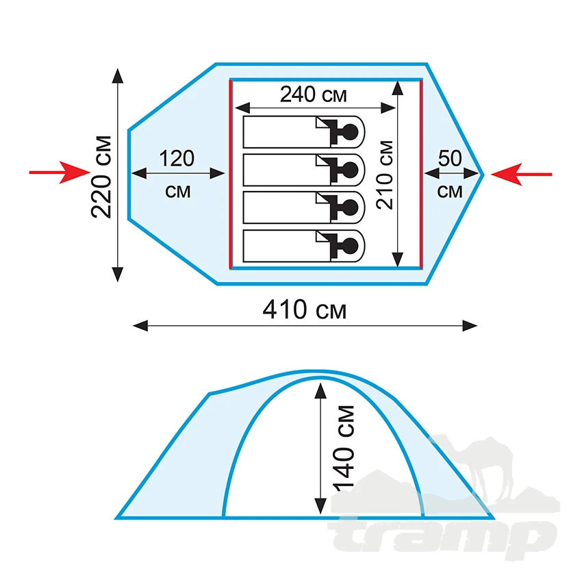 Палатки Палатка Экспедиционная Tramp Mountain 4 (V2)