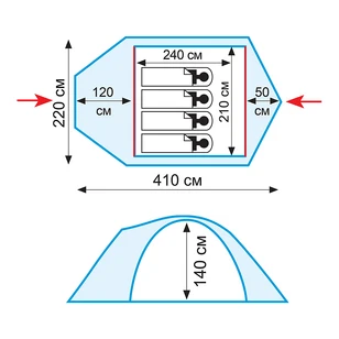 Палатка Экспедиционная Tramp Mountain 4 (V2)