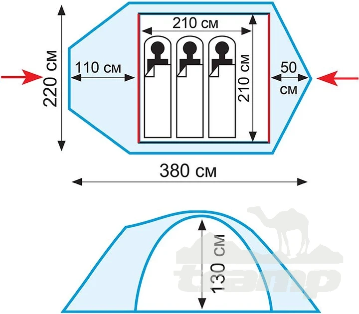 Палатки Палатка Экспедиционная Tramp Mountain 3 (V2)