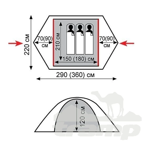 Палатки Палатка Экспедиционная Tramp Peak 3 (V2)
