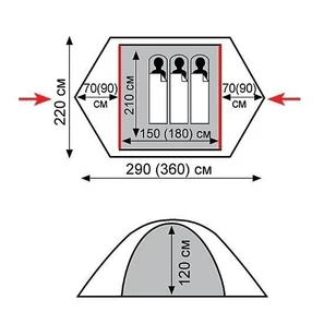 Палатка Экспедиционная Tramp Peak 3 (V2)