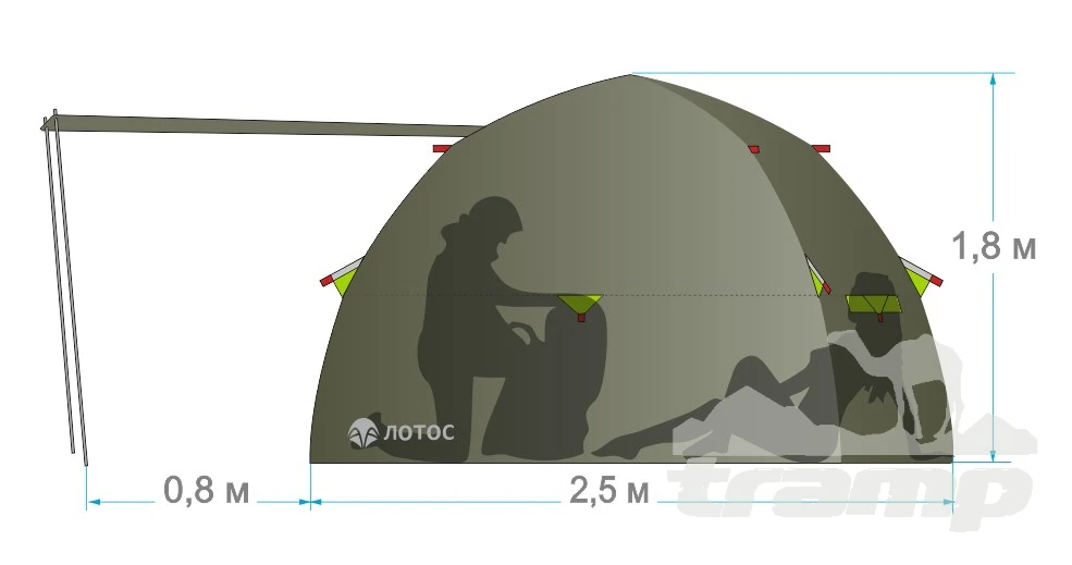 Шатрово-тентовая продукция Летняя палатка Лотос 3 Саммер (270х250/180 см)