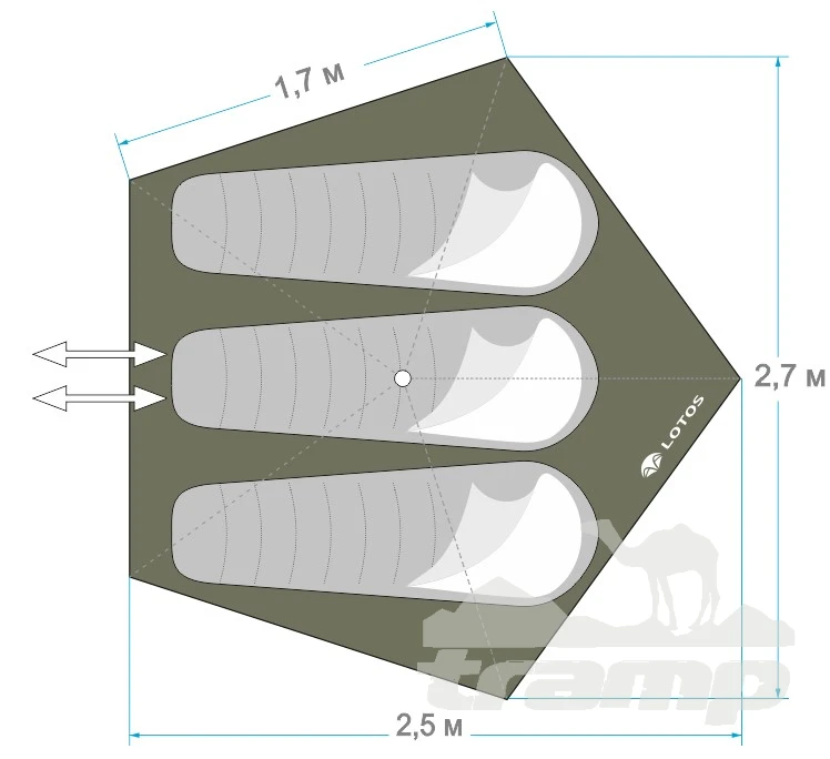 Шатрово-тентовая продукция Летняя палатка Лотос 3 Саммер (270х250/180 см)