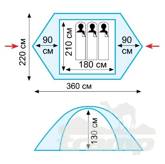 Палатки Палатка Универсальная Tramp Nishe 3 (V2)