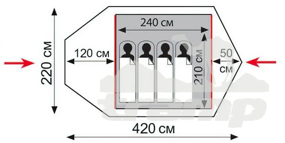 Палатки Палатка Универсальная Tramp Lite Camp 4 (V2)