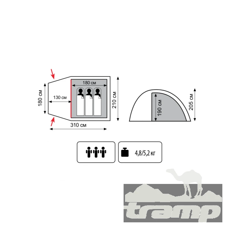 Палатки Палатка Кемпинговая Totem Apache 3 (V2)