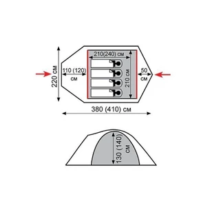 Палатка Экспедиционная Tramp Mountain 4 Green (V2)