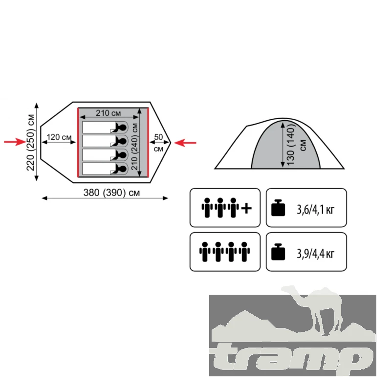 Палатки Палатка Универсальная Tramp Lite Camp 3 (V2)