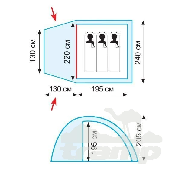 Палатки Палатка Кемпинговая Tramp Bell 3 (V2)